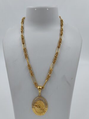 DM Jewellers Men's Chain | 24K Real Gold Plated | Waterproof, Anti-Tarnish | Stylish Heavy Look Chain for Men