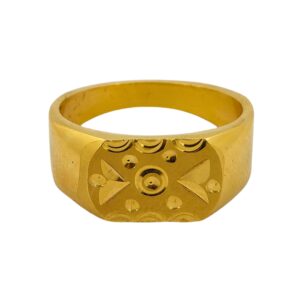 DM Jewellers Men's Ring | 24K Real Gold Plated | Stylish, Waterproof & Anti-Tarnish | Daily Wear Ring for Men