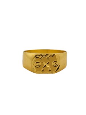 DM Jewellers Men's Ring | 24K Real Gold Plated | Stylish, Waterproof & Anti-Tarnish | Daily Wear Ring for Men