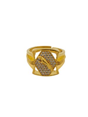 DM Jewellers Men's Ring | 24K Real Gold Plated | Stylish, Waterproof & Anti-Tarnish | Daily Wear Ring for Men