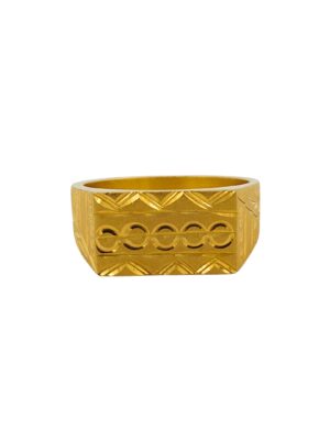 DM Jewellers Men's Ring | 24K Real Gold Plated | Stylish, Waterproof & Anti-Tarnish | Daily Wear Ring for Men